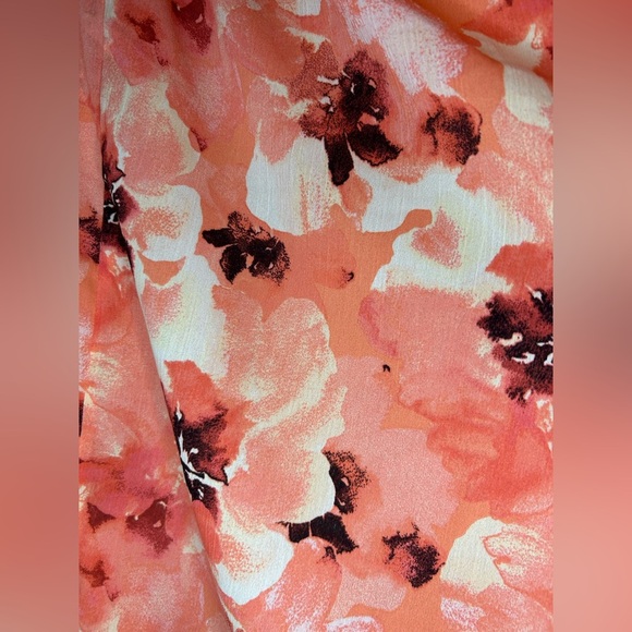 Torrid Off The Shoulder Lace Trim Floral Swim Coverup Mini Dress Coral Size 6 - Picture 4 of 9